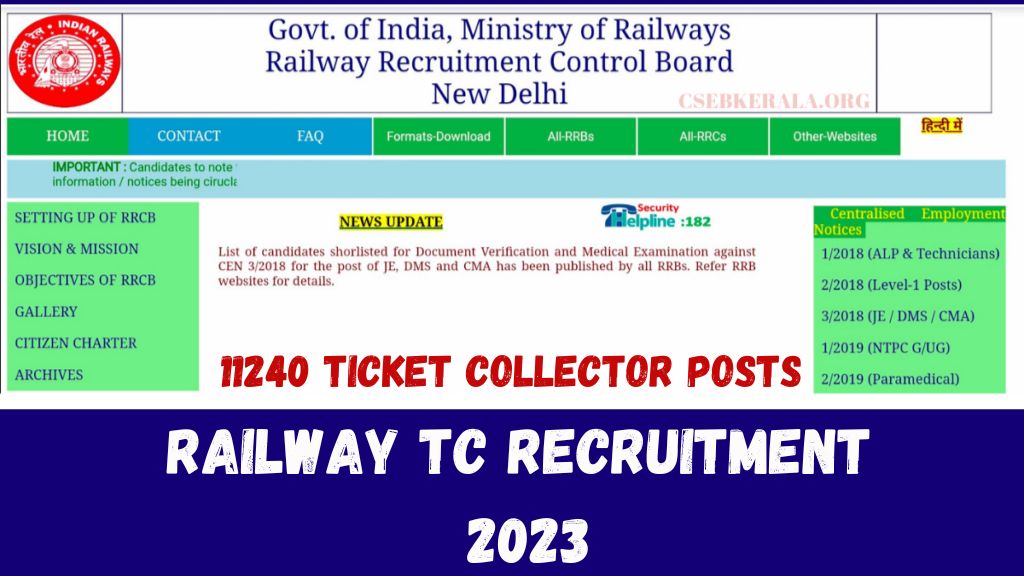 Railway TC Recruitment 2023