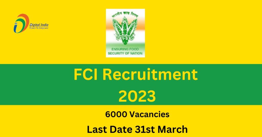 FCI Recruitment 2023 Apply Online