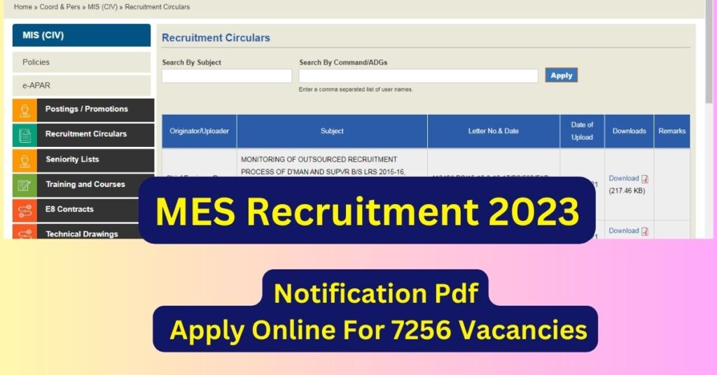 mes-recruitment-2023-notification-pdf-apply-online-for-7256-vacancies