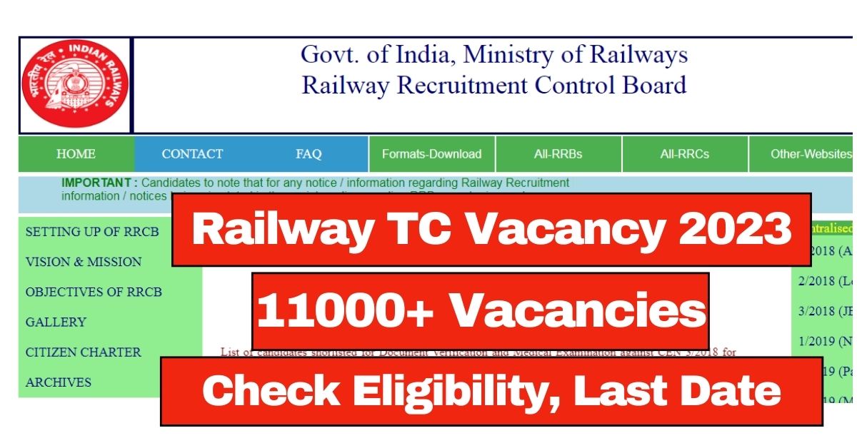 Railway TC Vacancy 2023